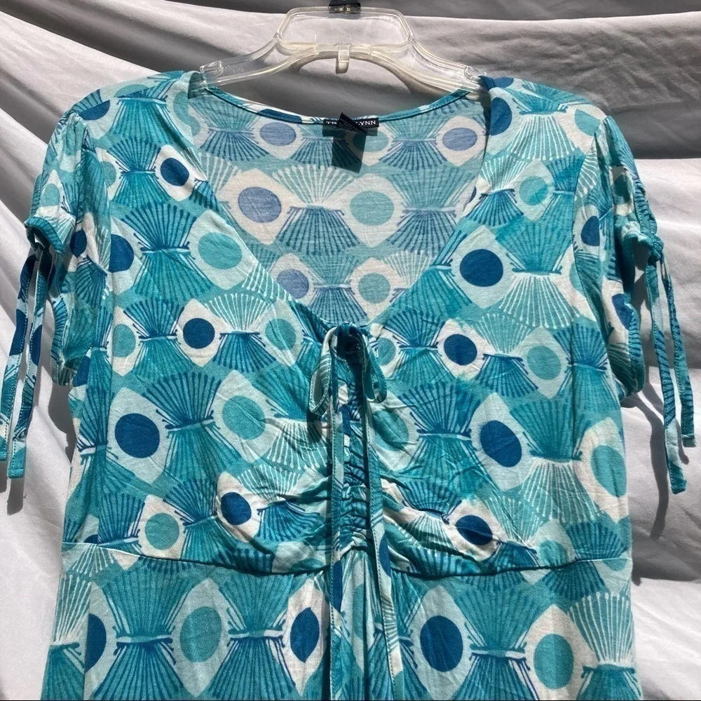 Tracy Lynn Blue Pattern Dress, Size XL
